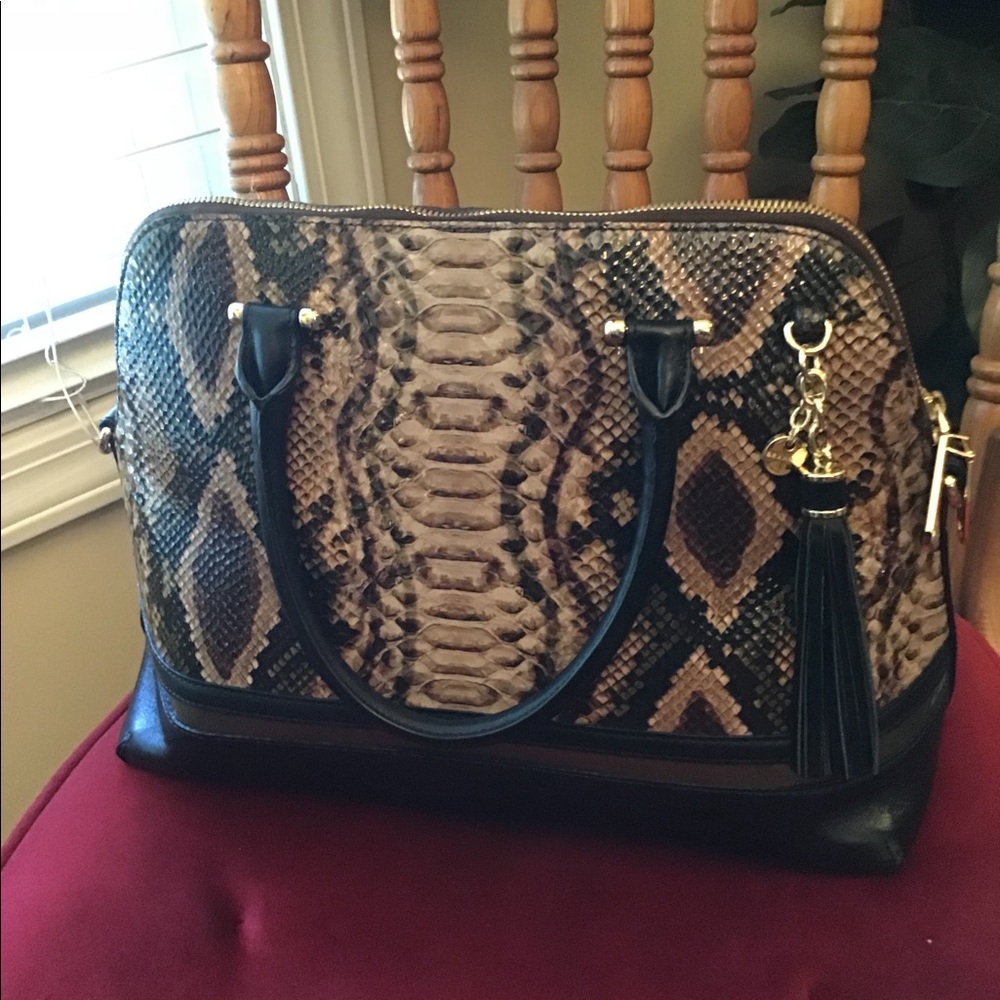 EUC Brahmin Sydney Tri-color Snakeskin and Leather